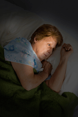 woman unable to sleep