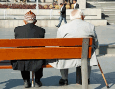 Two old men on bench